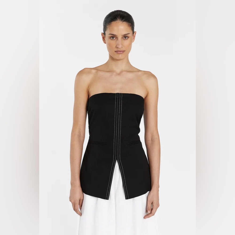NWT-BLACK STRAPLESS TOP